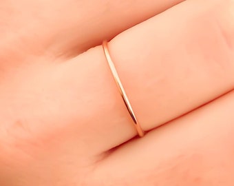Thin 14K Rose Gold Filled Ring: Minimalist Stackable Band