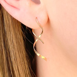 14k gold spiral hot sale earrings