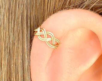 Gold Ear Cuff, Braided Ear Cuff, Non Pierced Ear Cuff, Gold Filled Ear Cuff, Cartilage Earring, Gold Filled Ear Wrap