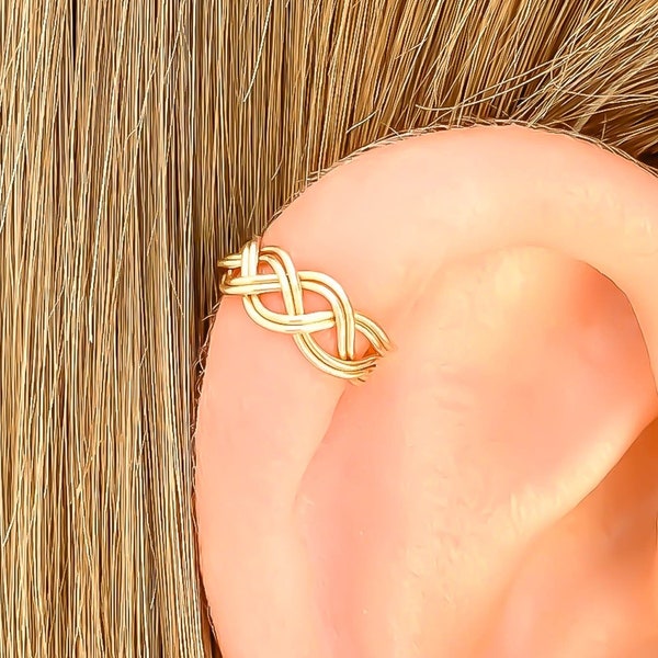 Gold Ear Cuff, Braided Ear Cuff, Non Pierced Ear Cuff, Gold Filled Ear Cuff, Cartilage Earring, Gold Filled Ear Wrap