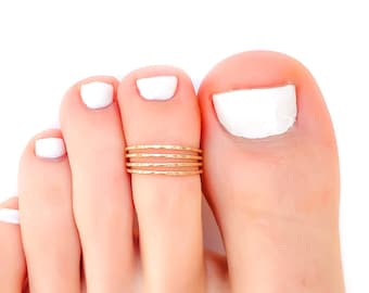 Toe Rings Gold Women 4 bands Ring Toe Rings for Women Toe Ring Gold Filled 4 strands Gold Toe Ring Gold Toe Ring Size 2 3 4 5