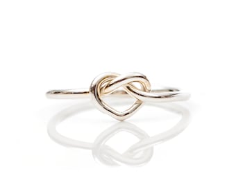 Love Knot Ring, Promise Ring, Tie the Knot, Sterling Silver, Bridesmaid rings, Friendship Ring, Knot Ring, Heart Ring