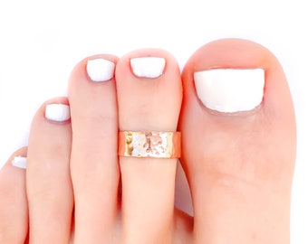 Hammered Toe Ring, Rose Gold Toe Ring, Rose Gold Filled Toe Rings