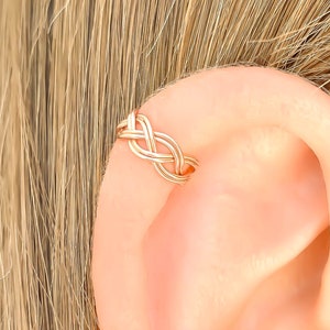 Rose Gold Ear Cuff, Braided Ear Cuff, Non Pierced Ear Cuff, Cartilage Ear Cuff,  Rose Gold Filled Ear Cuff, Rose Gold Earrings