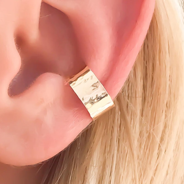 Hammered Ear Cuff, Gold Filled Ear Cuff, Gold Ear Wrap, Non Pierce Ear Cuff, Gold Wrap Earrings, Hammered Ear Cuff
