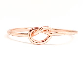 Rose Gold Knot Ring, Tie The Knot Ring, Love Knot Ring, Rose Gold Filled Knot Ring, Rose Gold Minimalist Ring