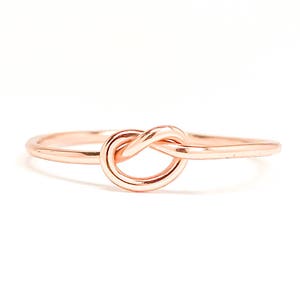 14K Rose Gold Filled Knot Ring, Dainty & Minimalist