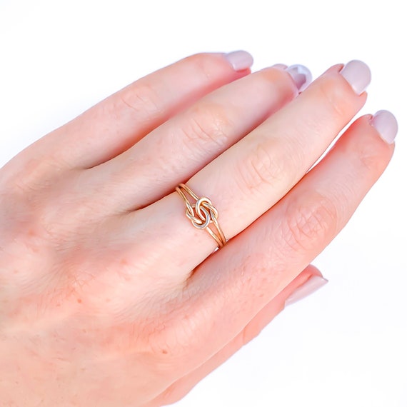 Handcrafted 14K Gold Filled Double Knot Ring, Stacked Love Knot Jewelry