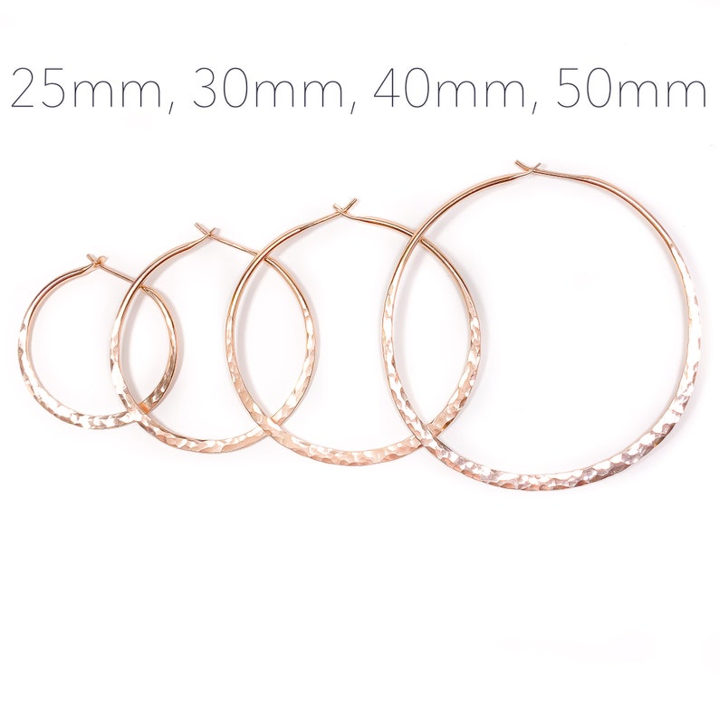 Wire Hoops Hammered Hoops Hoop Earrings Minimalist Hoop Earrings Rose Gold Earrings Rose Gold Filled Hoops Minimalist Earrings