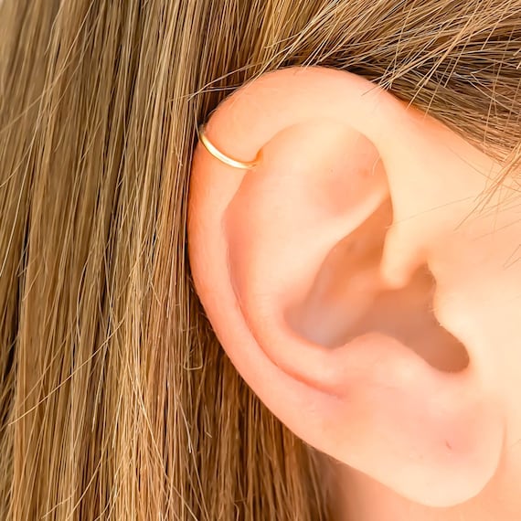 Ear Cuff Cartilage Fake Helix Earring No Piercing Silver Hoop | aftcra