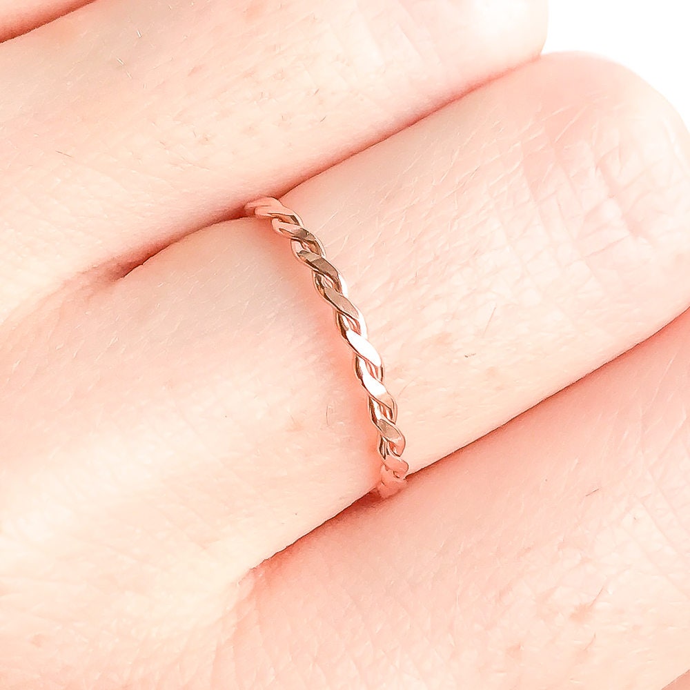 Twist Stacking Ring Rose Gold Stackable Rings Rose Gold Etsy
