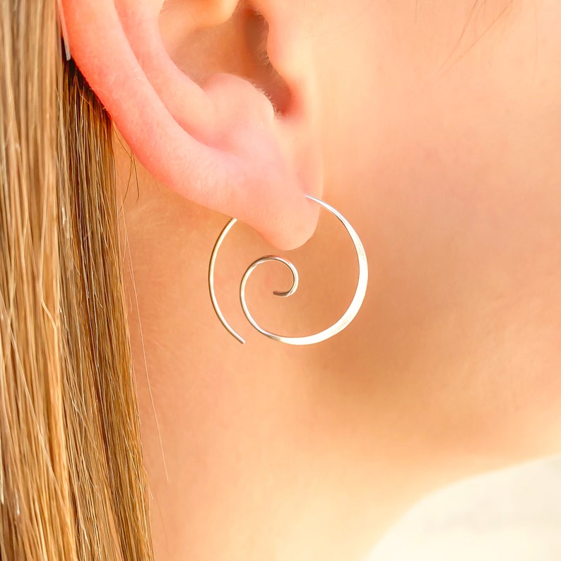 Sterling Silver Hoops, Spiral of Life Hoops, Silver Spiral Hoops, Silver Hoop Earrings, Spiral Earrings, Sterling Silver Earrings Sterling Silver