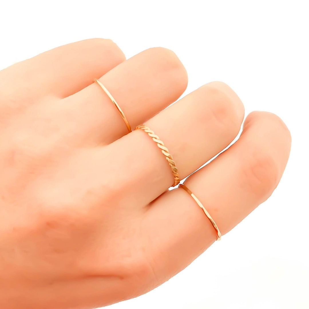 Gold Stacking Ring Set, Gold Filled Stacking Rings, Set of 3 Stackable Rings Etsy