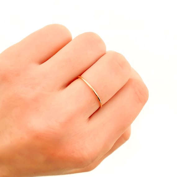 22k Solid Yellow Gold Hammered Ring, Thin Gold Ring, 22k Gold Jewelry, 22k Gold  Band, Solid Gold Ring, Real Gold Stacking Ring, 22k Ring