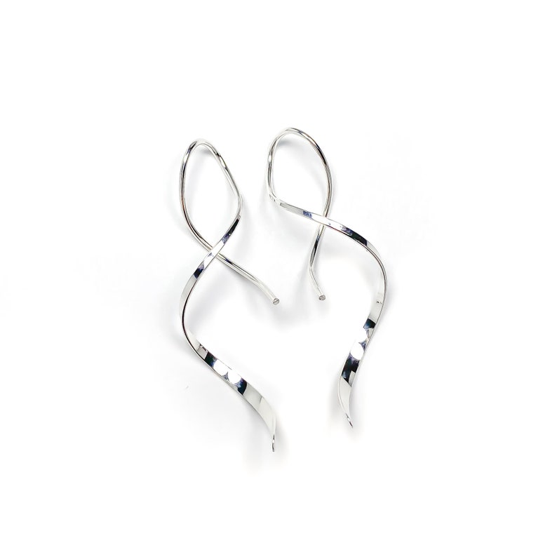 Silver Threader Earrings Sterling Silver Spiral Earrings Etsy