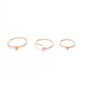 Rose Gold Huggie Hoop Earrings, Rose Gold-filled Small Hoops, Tiny Rose Gold Hoops image 8
