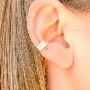 Hammered Ear Cuff, Sterling Silver Ear Cuff, No Pierce Earrings, Conch Earrings, Non Pierce Ear Cuff, Silver Ear Wrap image 3