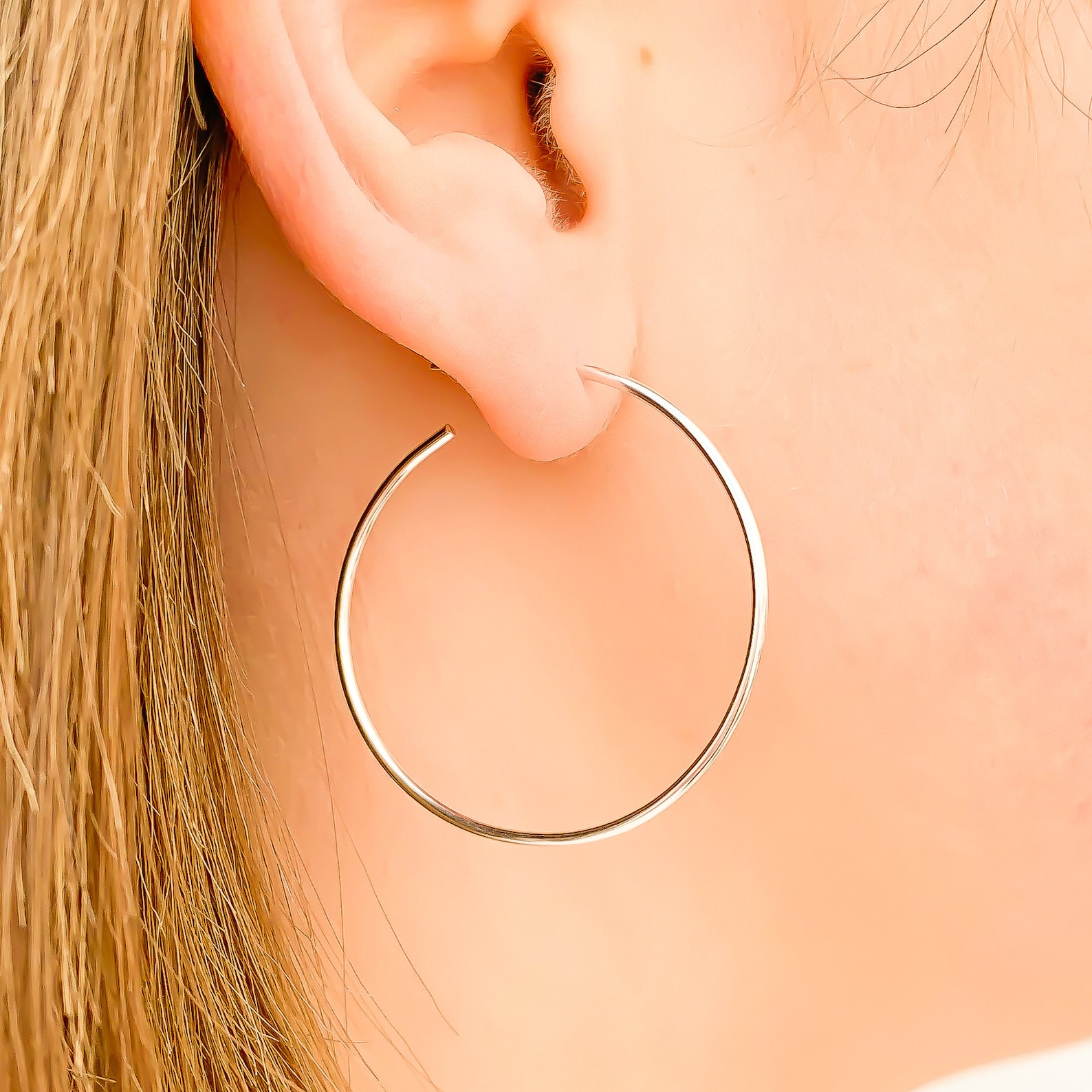 Large Silver Hoop Earrings Sterling Silver Hoops Large Etsy