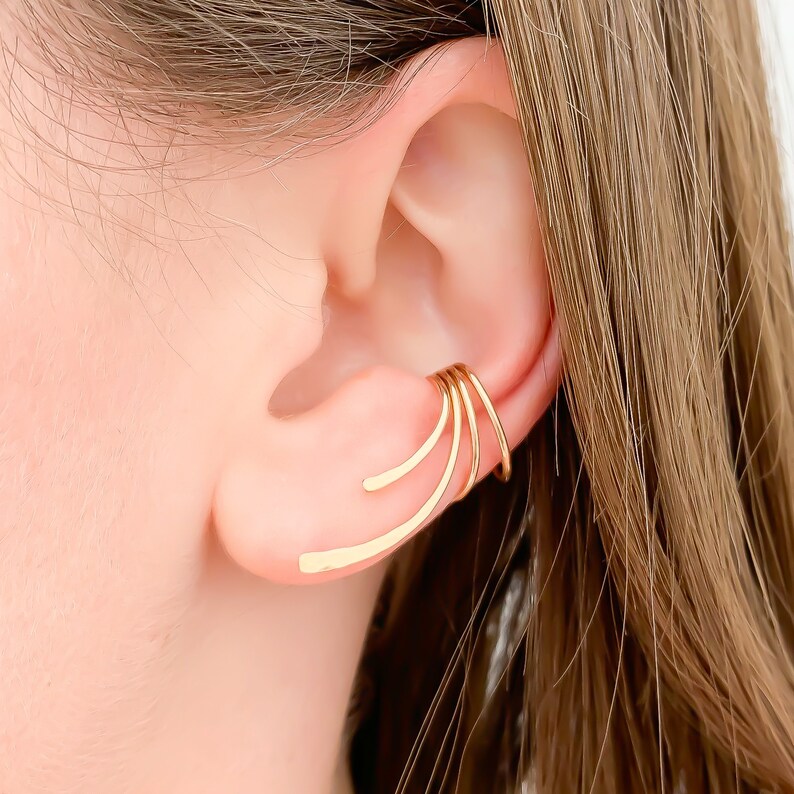 Gold Ear Cuff Climbing Ear Cuff Gold Filled Ear Wrap No Etsy