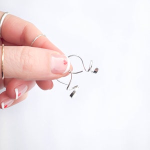 Mini Silver Spiral Earrings, Solid 925 Sterling Silver Threader Earrings, Pair of 20 Gauge Round Wire, 7/8 Inch Corkscrew Mirror Finish image 8