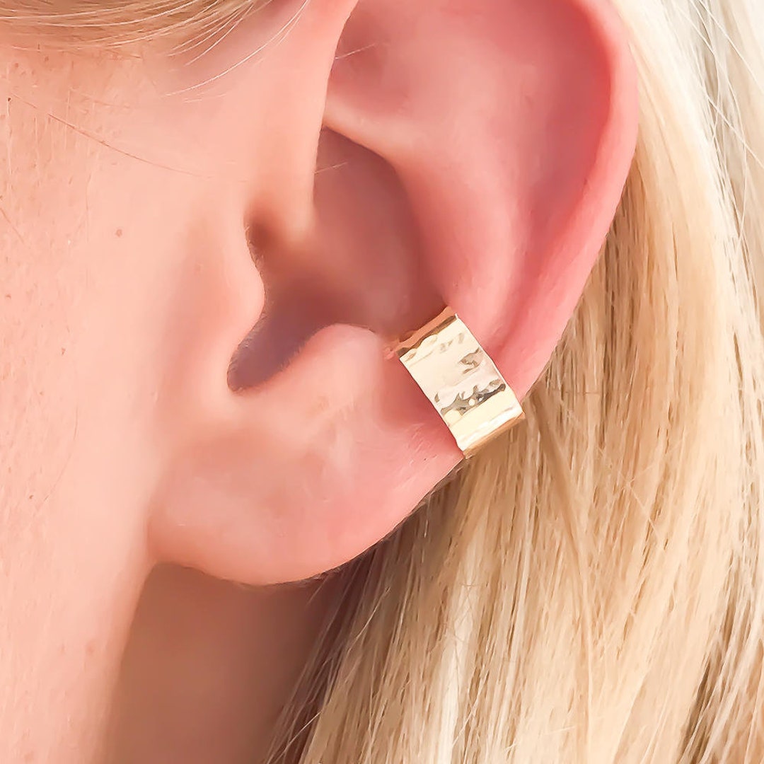 Hammered Ear Cuff, Gold Filled Ear Cuff, Gold Ear Wrap, Non Pierce Ear