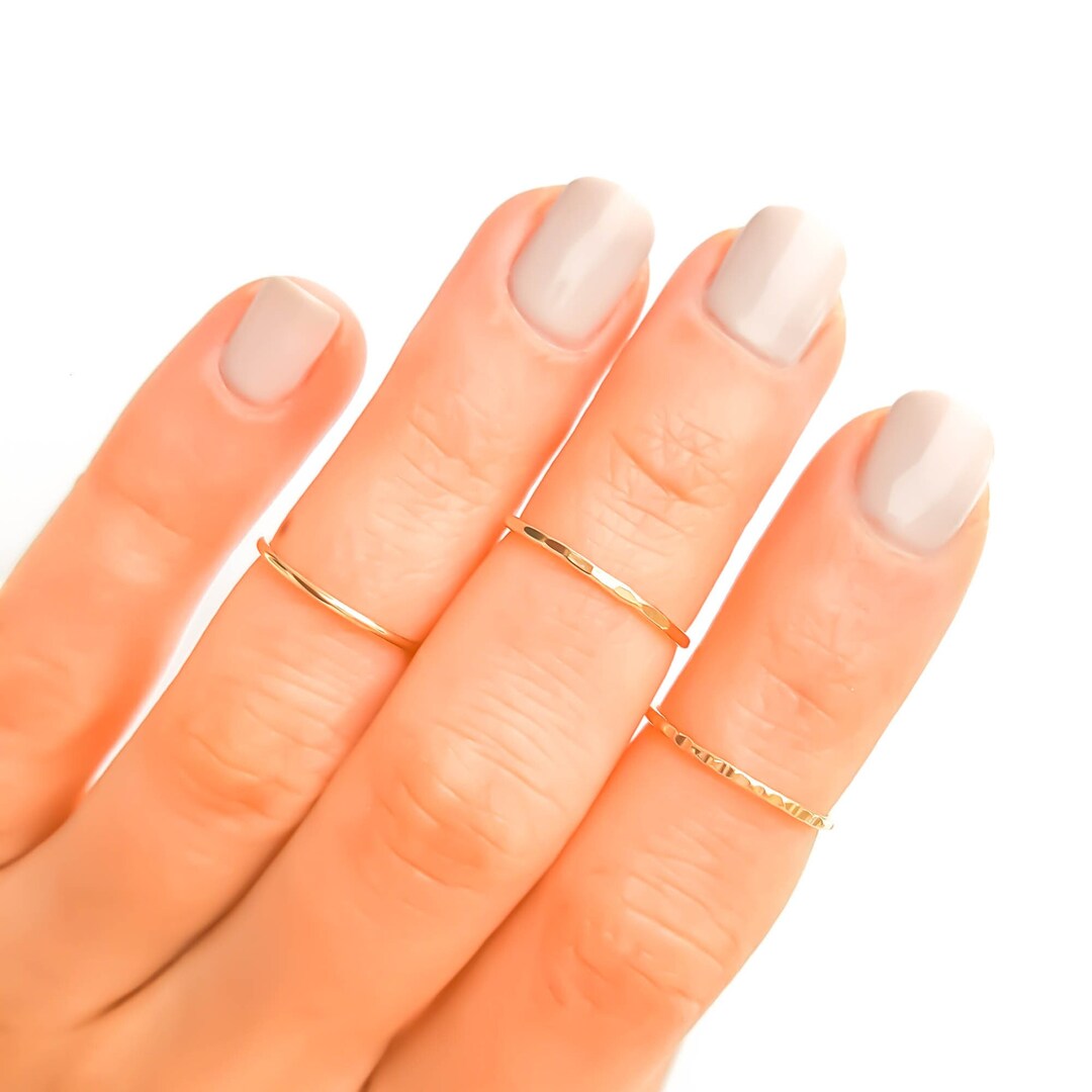 Gold Filled Midi Ring, Knuckle Ring, Thin Gold Band, Dainty Gold Ring