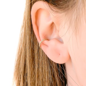 Bijou d'oreille en or, Wrap d'oreille en or, Bijou d'oreille anti-perforation, Bijou d'oreille rempli d'or image 9