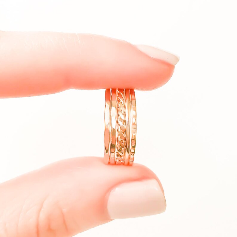 Gold Stacking Ring Set Gold Filled Stacking Rings Minimalist Etsy