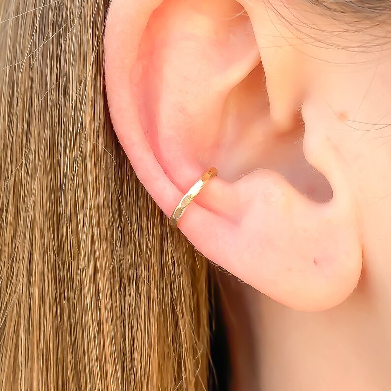 14K Gold Filled Ear Cuff Cuff Earrings Non Pierced Facet Ear Etsy
