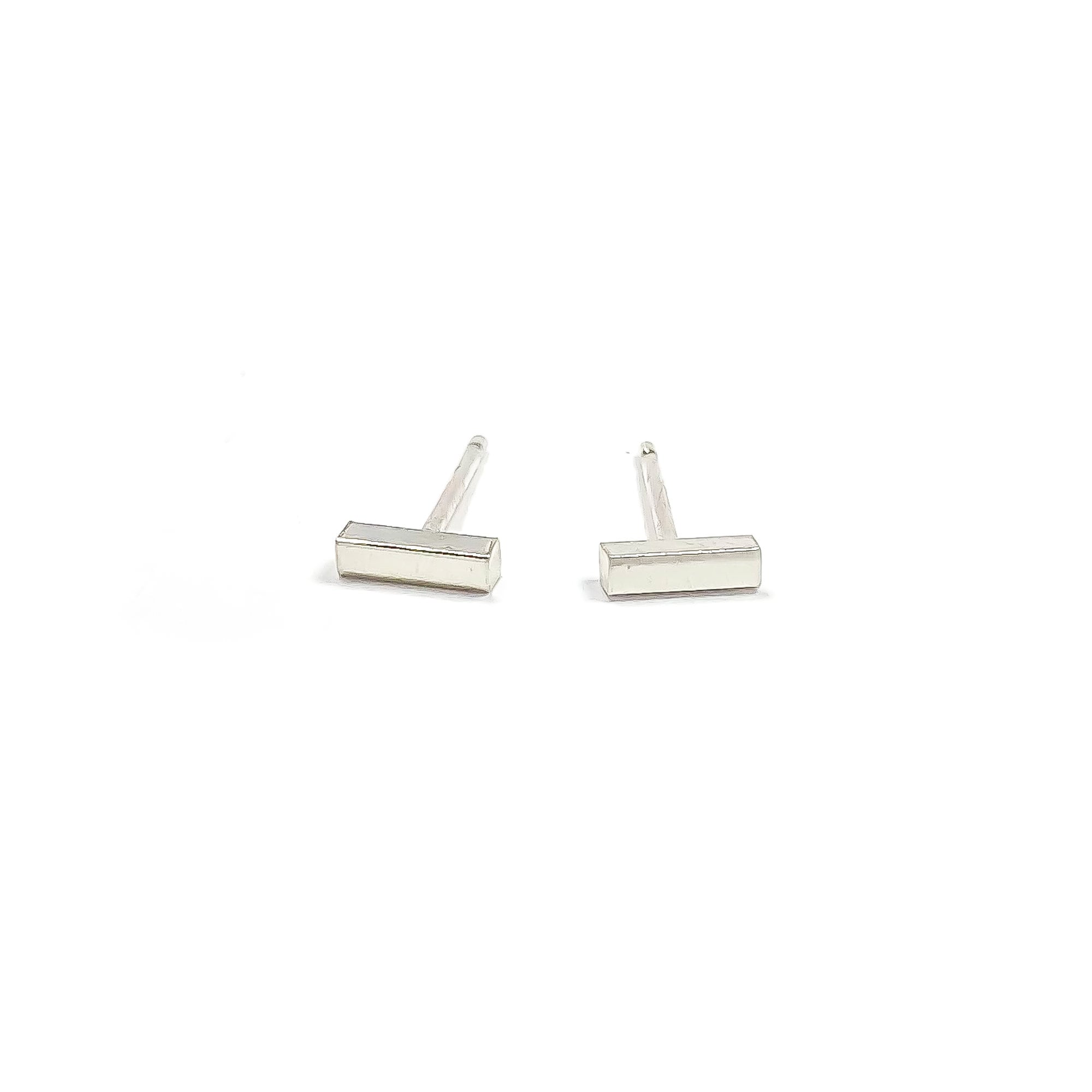 Sterling Silver Bar Earrings, Silver Bar Stud Earrings