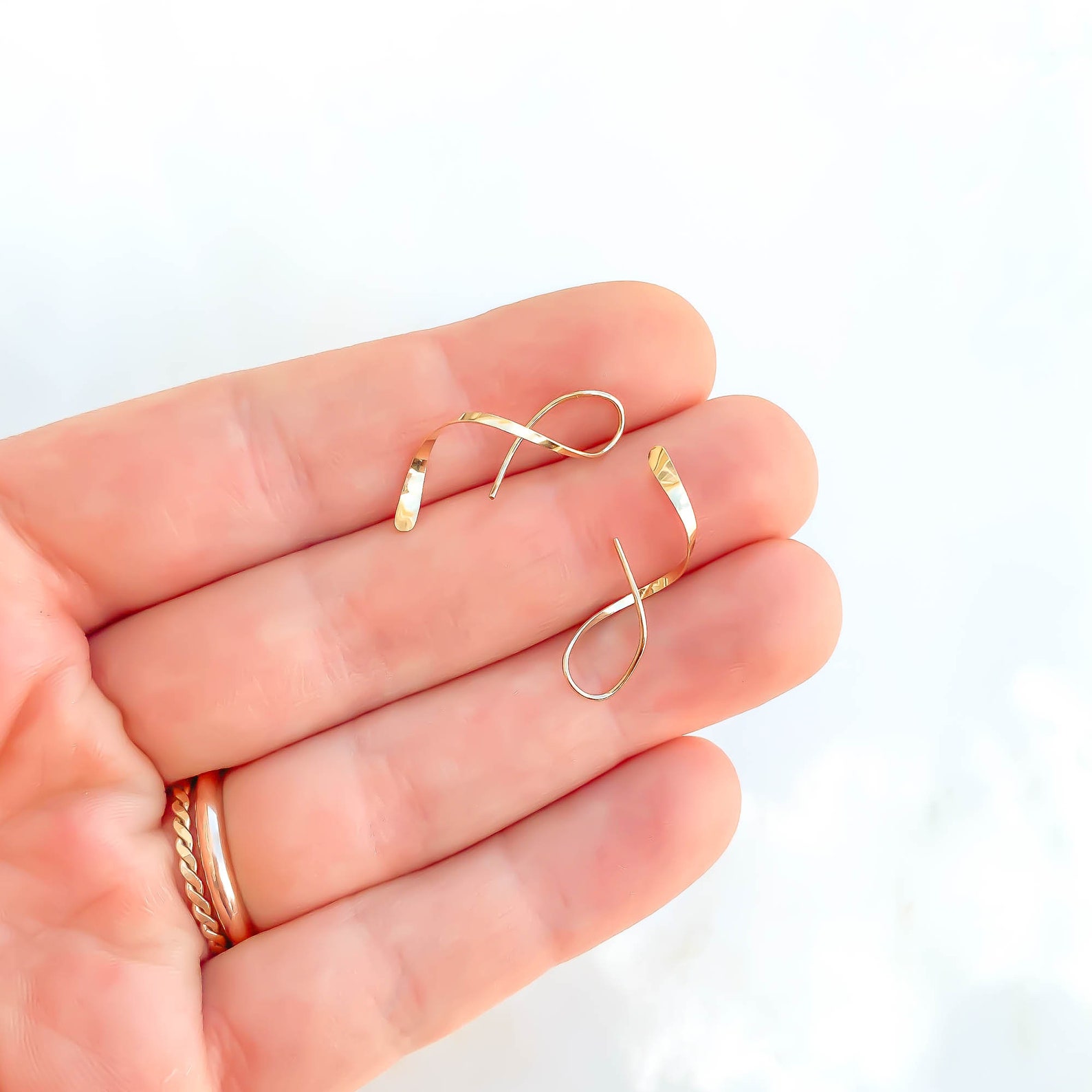 Gold Dangle Earrings, Gold Filled Threader Earrings, Minimalist