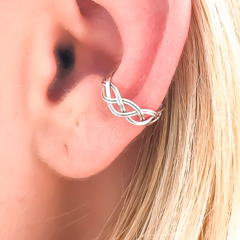 Braid Ear Cuff Sterling Silver Ear Cuff No pierce ear cuff Etsy