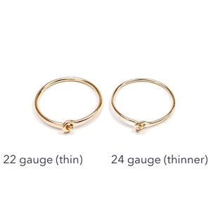 14K Gold Hoop Earrings, Small Pure Gold Hoops, Gold Huggie Earrings image 5