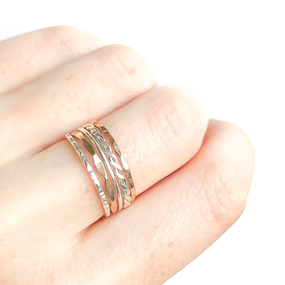 Thin Stackable Rings Gold Stacking Rings Gold Filled Stack Etsy