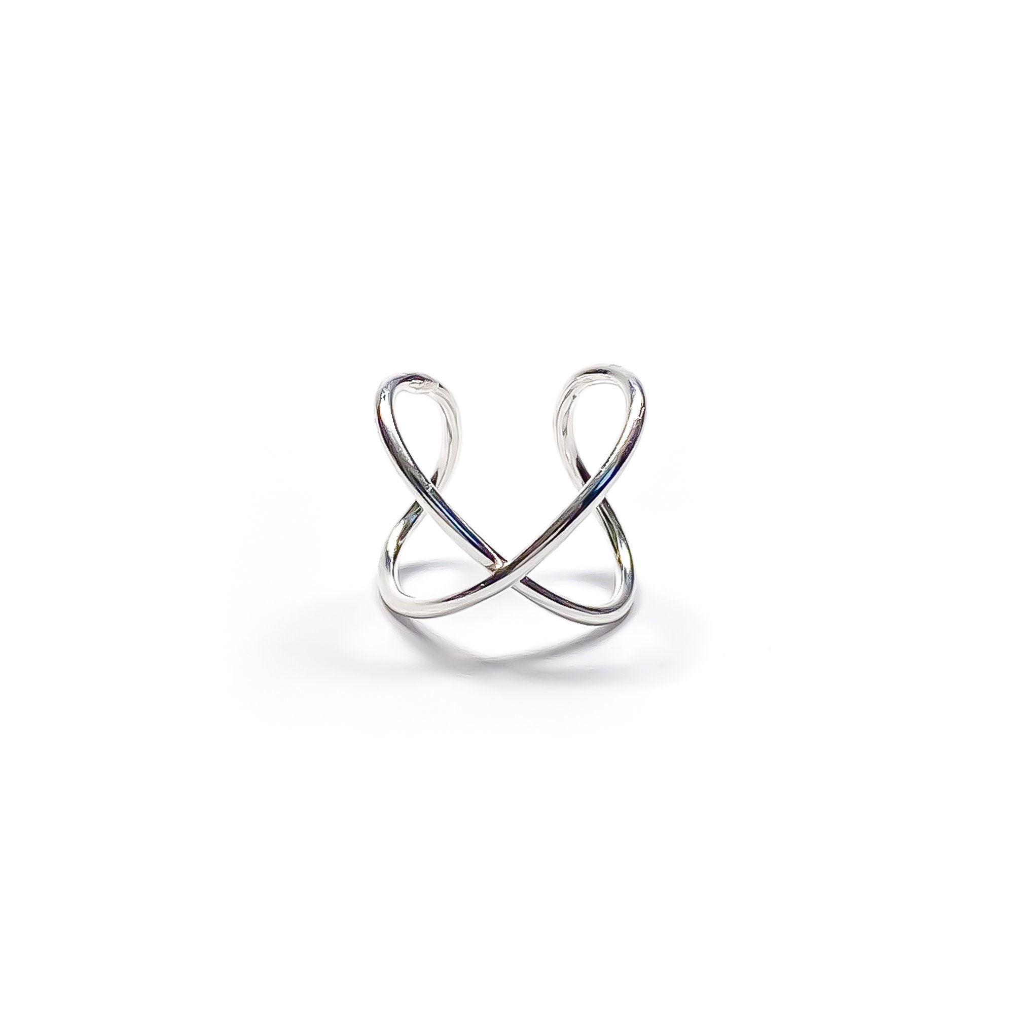 Solid Sterling Silver Criss Cross Ear Cuff, Faux Non Pierced