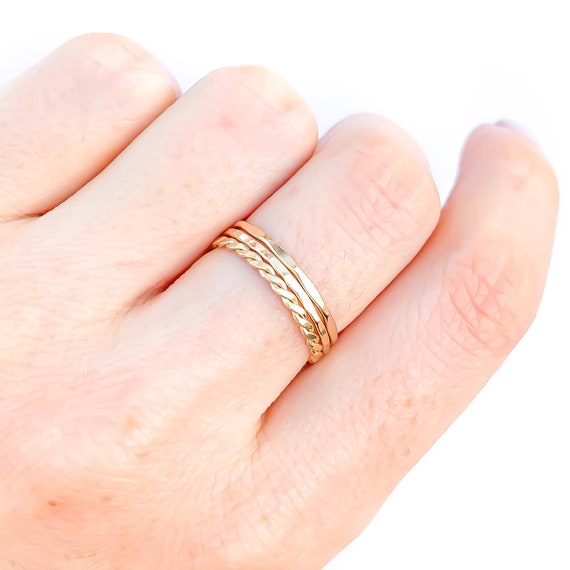 etsy gold ring set