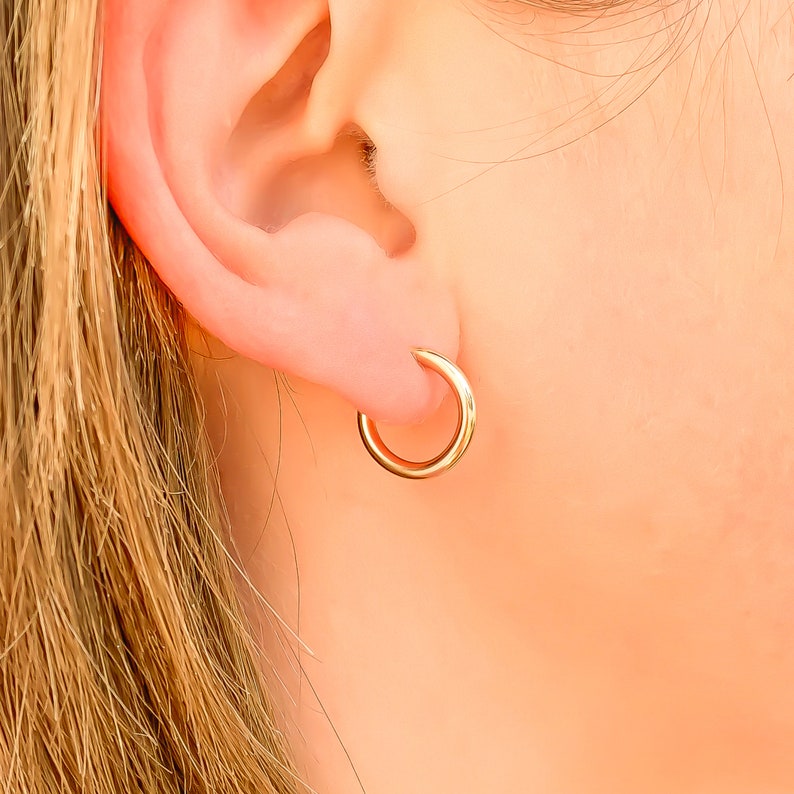Small Gold Hoop Earrings Gold Filled Hoops Simple Hoop Etsy