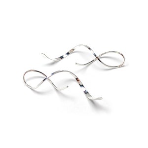 Silver Threader Earrings, Sterling Silver Spiral Earrings, Threader Spiral Earrings, Sterling Silver Earrings image 4