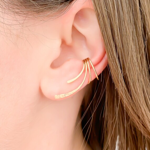 Gold Ear Cuff Climbing Ear Cuff Gold Filled Ear Wrap No - Etsy UK