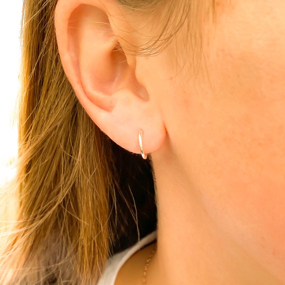 Small thin silver hoops outlet