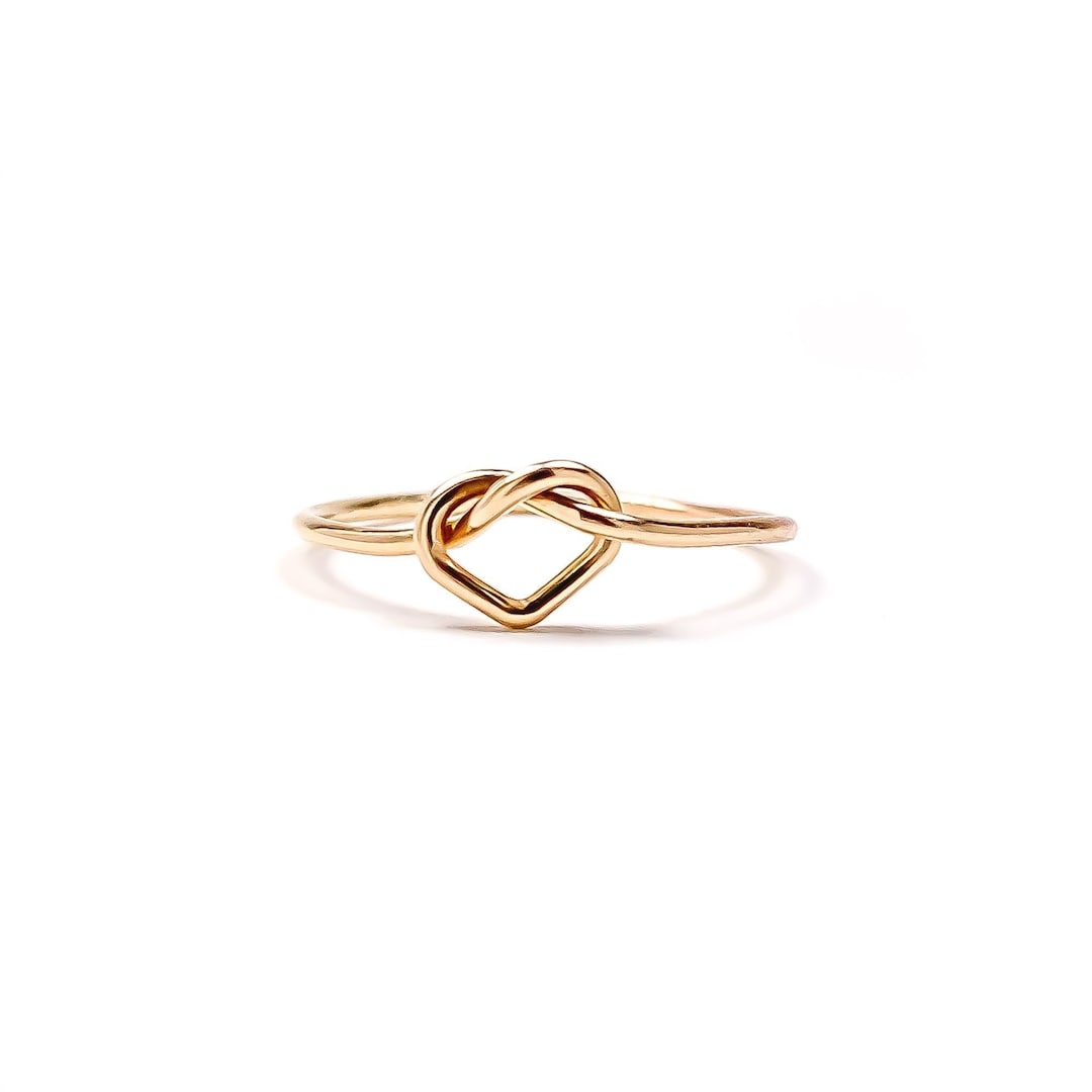 Delicate heart knot best sale ring