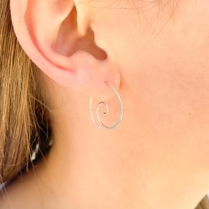 Sterling Silver Hoops, Spiral of Life Hoops, Silver Spiral Hoops, Silver Hoop Earrings, Spiral Earrings, Sterling Silver Earrings image 2