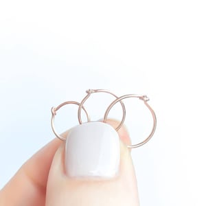Rose Gold Huggie Hoop Earrings, Rose Gold-filled Small Hoops, Tiny Rose Gold Hoops image 7