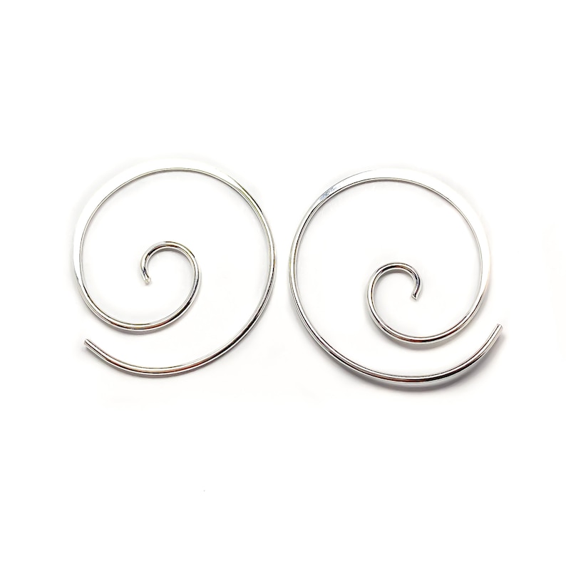 Sterling Silver Hoops, Spiral of Life Hoops, Silver Spiral Hoops, Silver Hoop Earrings, Spiral Earrings, Sterling Silver Earrings image 4