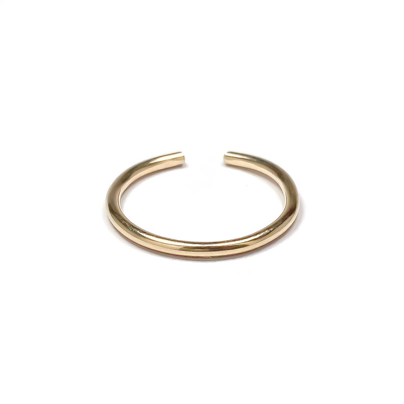 Bague d'orteil en or, un ou un lot de trois anneaux d'orteil, anneau d'orteil rempli d'or 14 carats, anneau réglable, textures : facette martelée lisse, 1,5 mm image 6