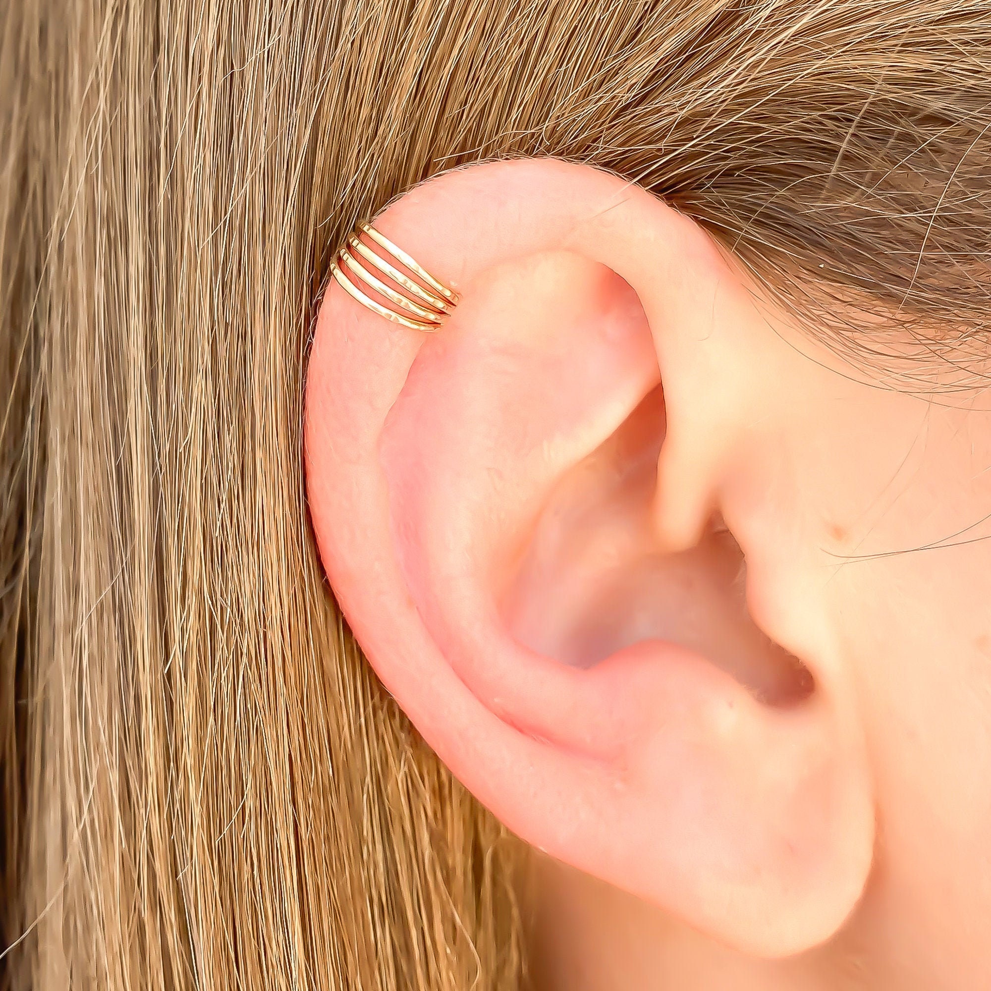 Gold Cartilage Ear Cuff, Gold Filled Ear Cuff, Earcuff, Hammered Ear …