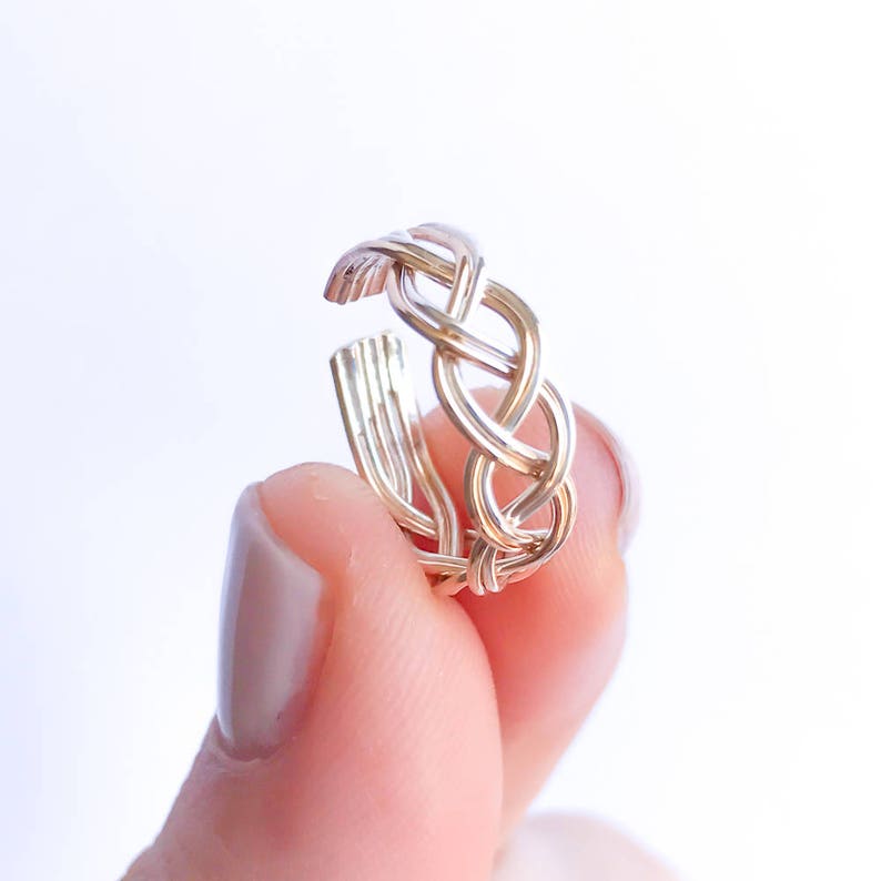Gold Filled Toe Ring Sterling Silver Toe Ring Adjustable Toe Ring Gold and Silver Toe Ring Braid Toe Ring