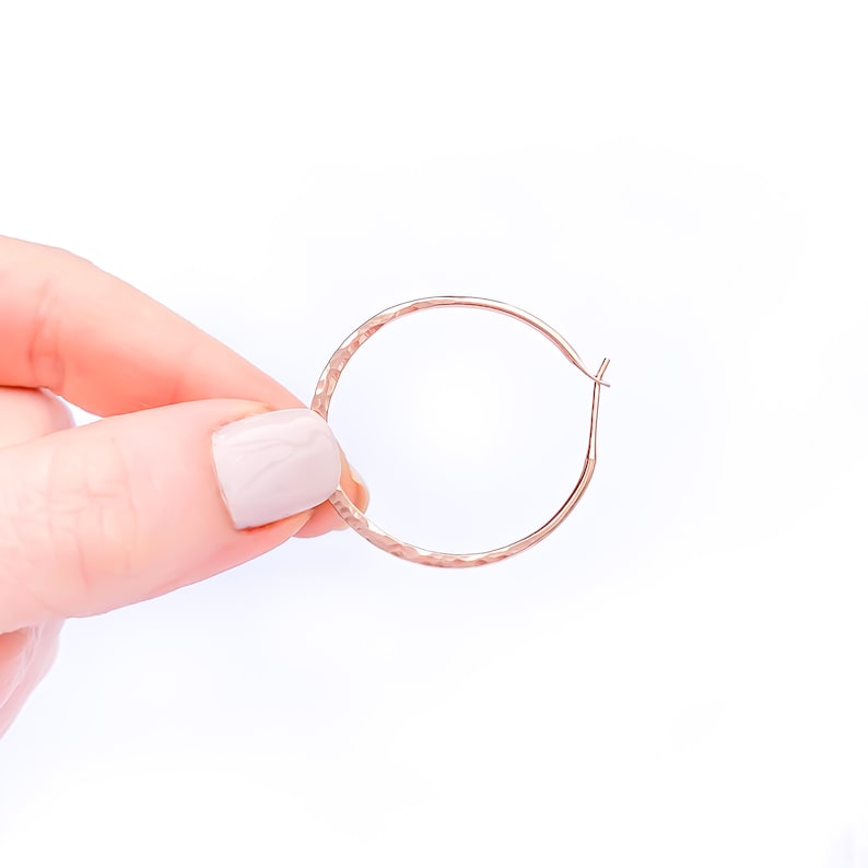 Wire Hoops Hammered Hoops Hoop Earrings Minimalist Hoop Earrings Rose Gold Earrings Rose Gold Filled Hoops Minimalist Earrings