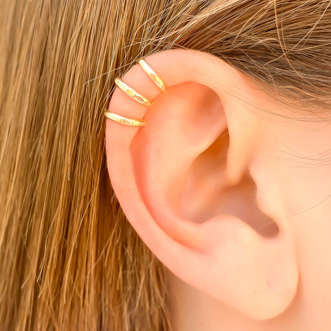 Gold Filled Ear Cuff, Cartilage Ear Wrap, Set of Three Ear Cuffs OR Single Ear Cuff Etsy