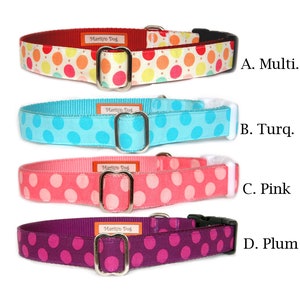 Polka dots dog collar dog leash Cute pink girl dog collar for puppy small dog large dog Turquoise boy male dog collar Valentine's dog collar